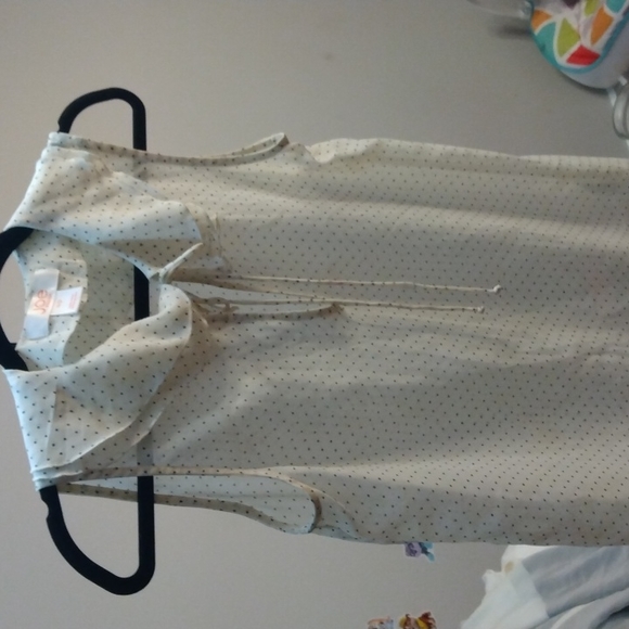 Joe fresh women's sleeveless polkadot black and white sheer top size S - Picture 13 of 17